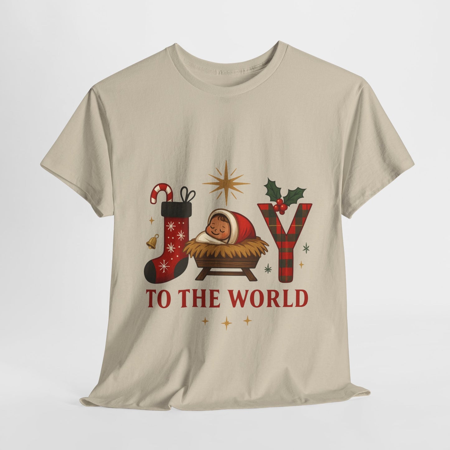 Christmas Joy Unisex Tee with Baby Jesus Illustration