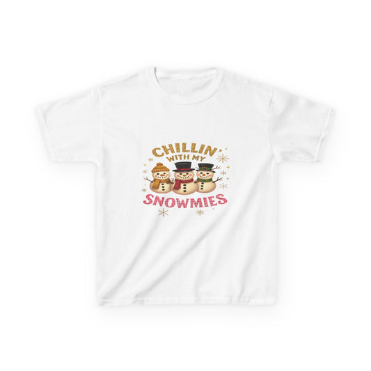 Chillin' with My Snowmies - Holiday Dinosaur Kids Tee