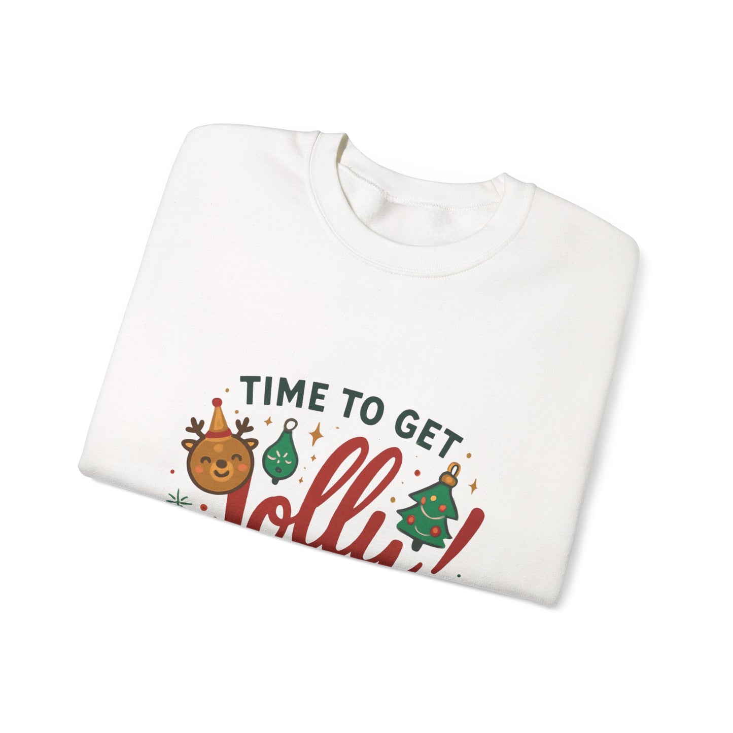 Holiday Sweatshirt - "Time to Get Jolly!" Christmas Crewneck
