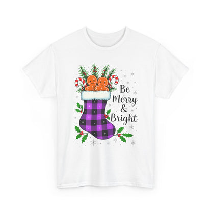 Buffalo Plaid Stocking Unisex Tee - Be Merry & Bright