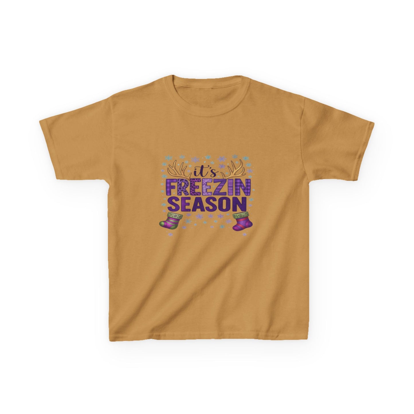 It's Freezin' Season Dino Christmas Tee - Kids Holiday Shirt