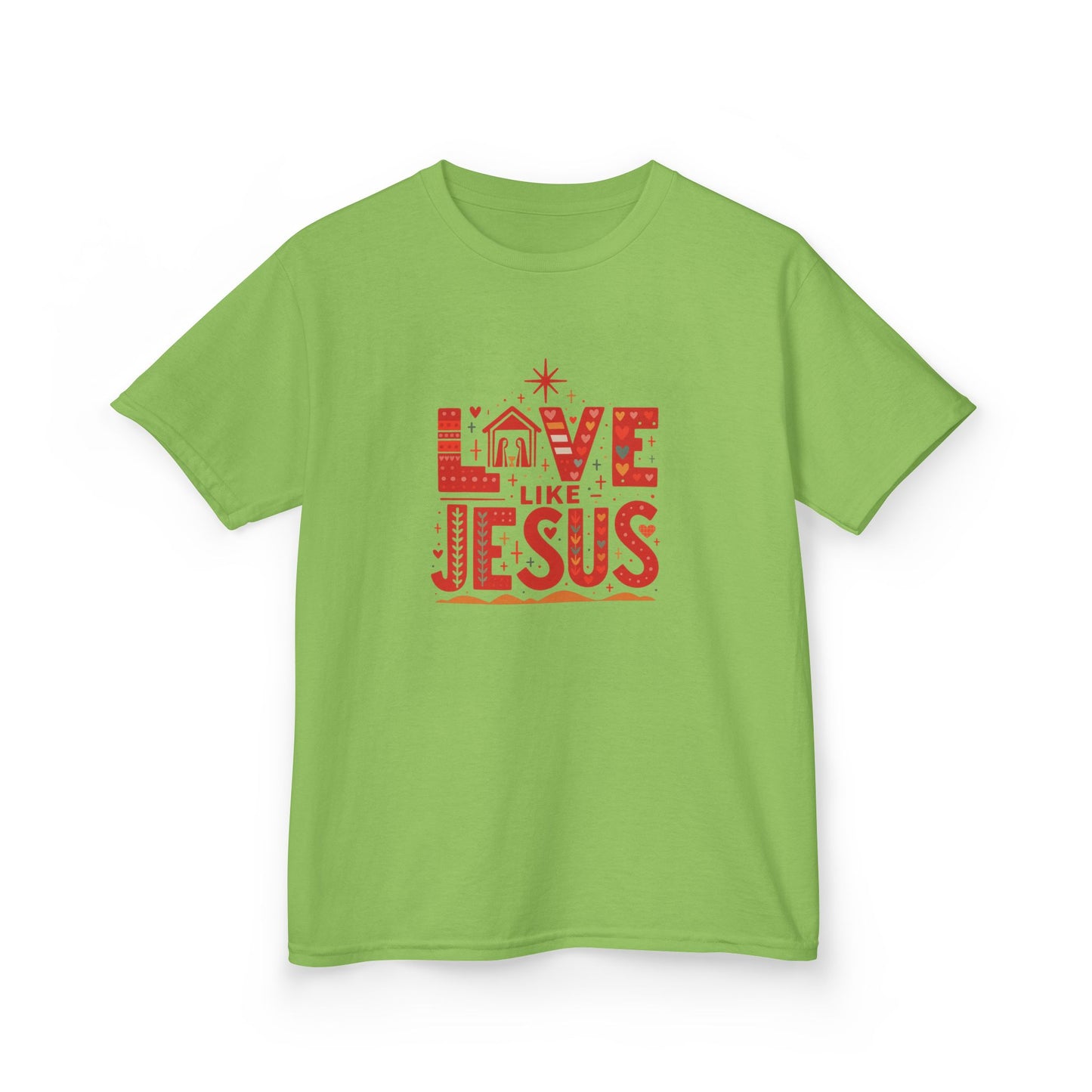 Love Like Jesus Christmas Dinosaur Kids Tee