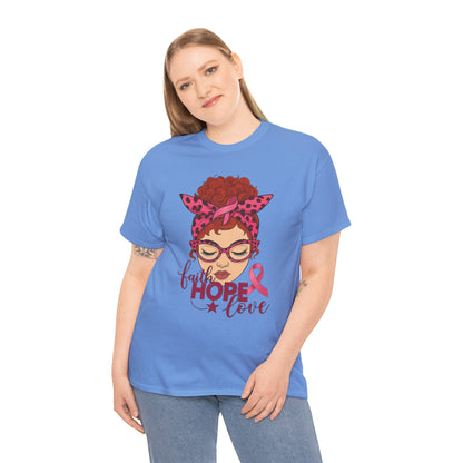 Hope, Faith & Love: Pink Ribbon Awareness Tee