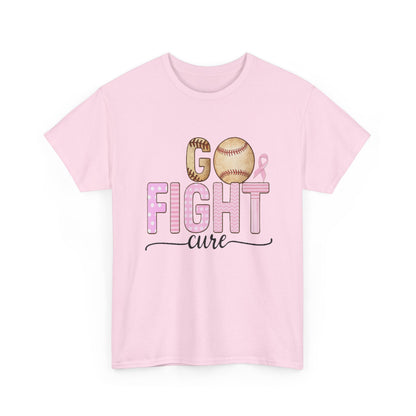 Go Fight Cure Baseball Pink Ribbon Awareness Tee