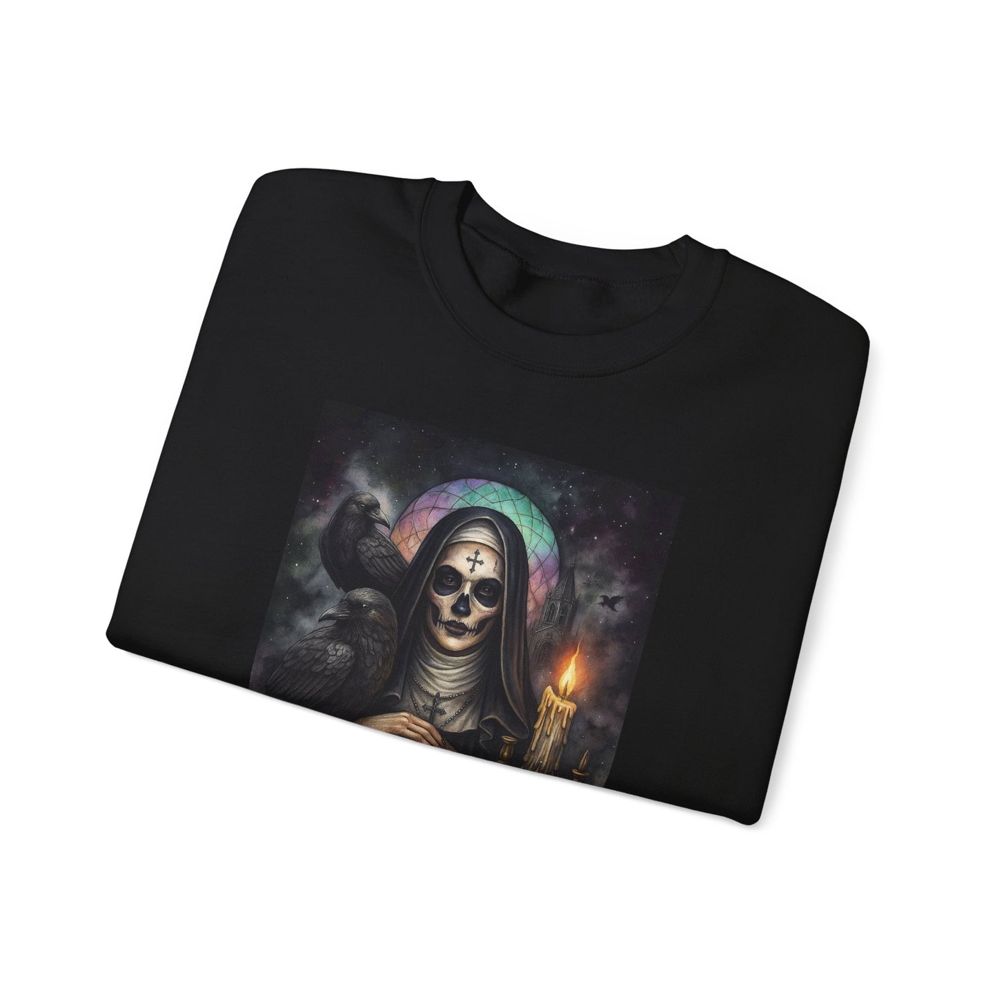 Gothic Nun Skull Halloween Crewneck Sweatshirt