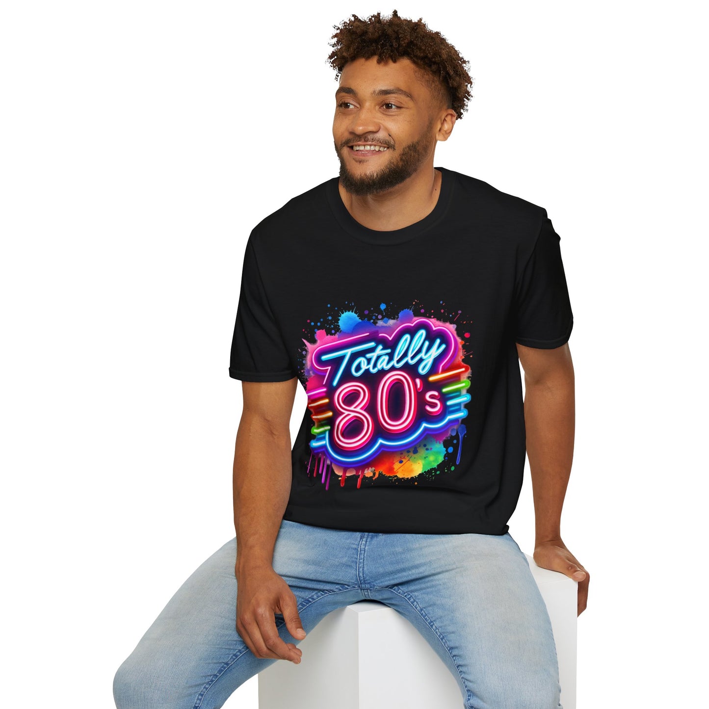 Totally 80s Unisex Softstyle T-Shirt – Retro Vintage Tee, Nostalgic Gift, Party Shirt, Perfect for 80s Theme Events, Festival Wear
