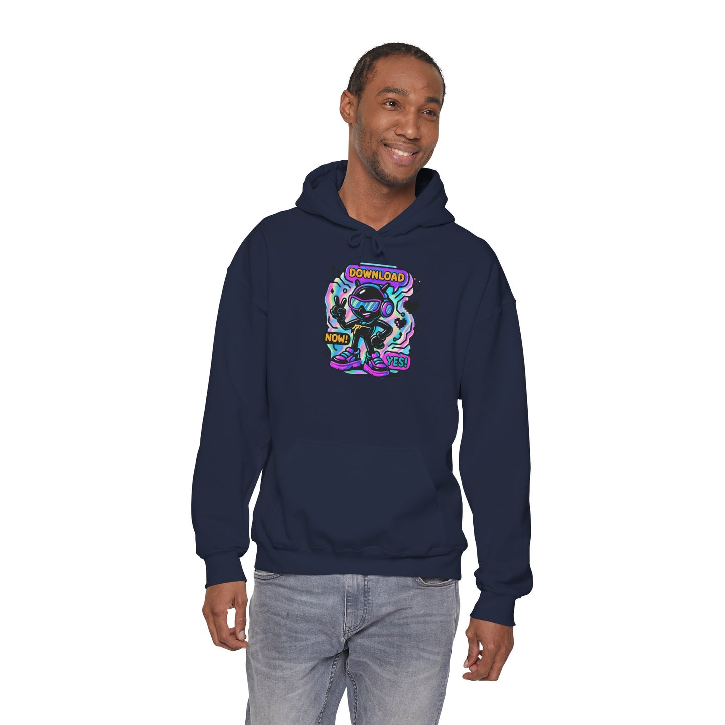 Psychedelic Alien Skate Hoodie — "Down Lord" Neon Graphic Pullover