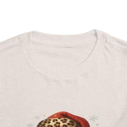 Believe Santa Leopard Print Toddler Christmas Tee