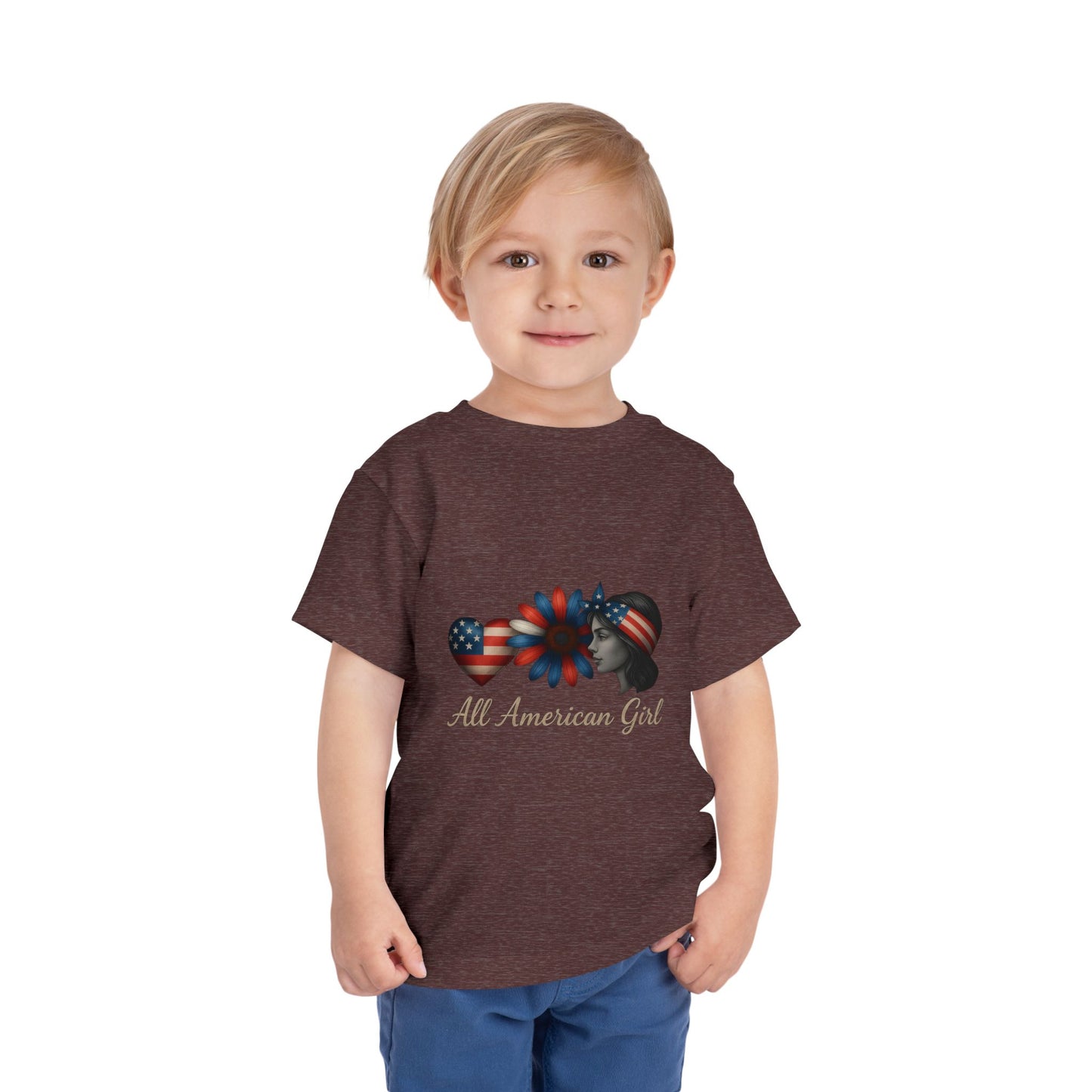 All American Girl Heart & Flower Tee