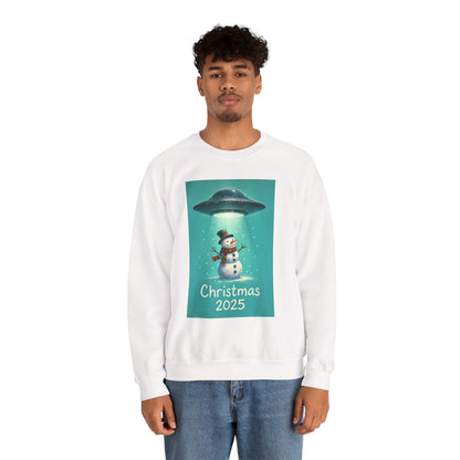 Alien Abduction Snowman Christmas 2025 Sweatshirt