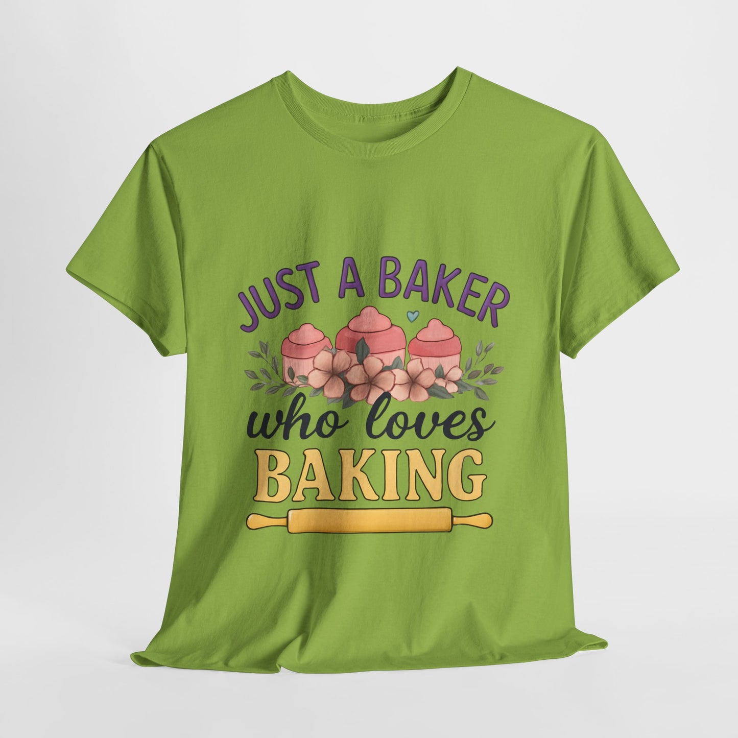 Baking Lover Tee with Cupcake and Rolling Pin Design