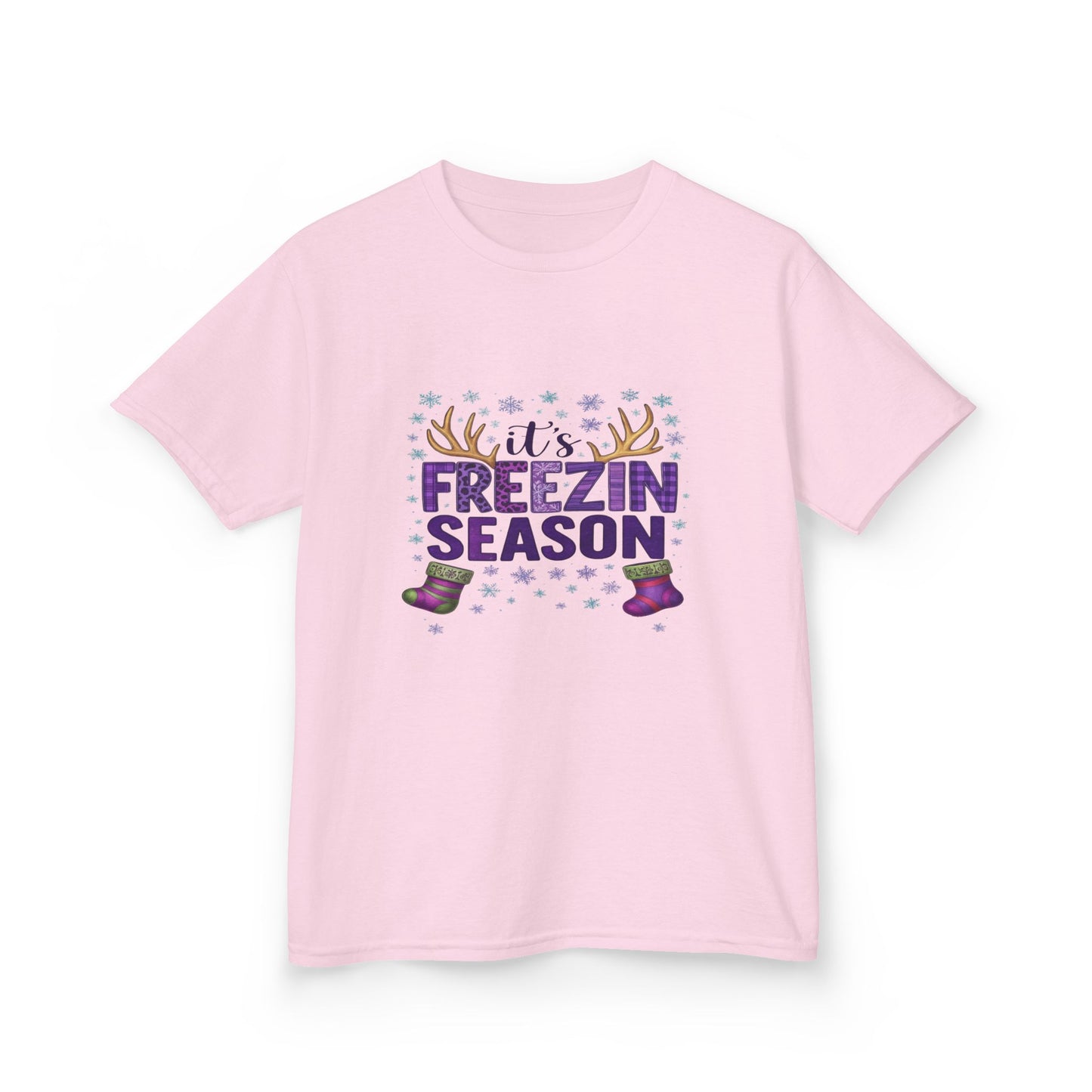 It's Freezin' Season Dino Christmas Tee - Kids Holiday Shirt