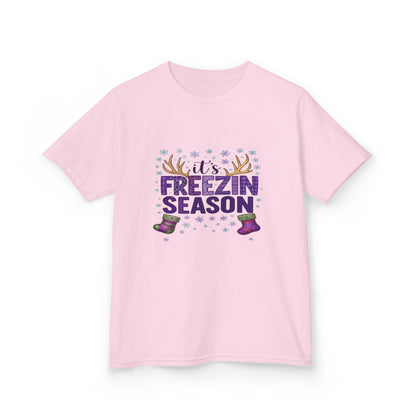 It's Freezin' Season Dino Christmas Tee - Kids Holiday Shirt