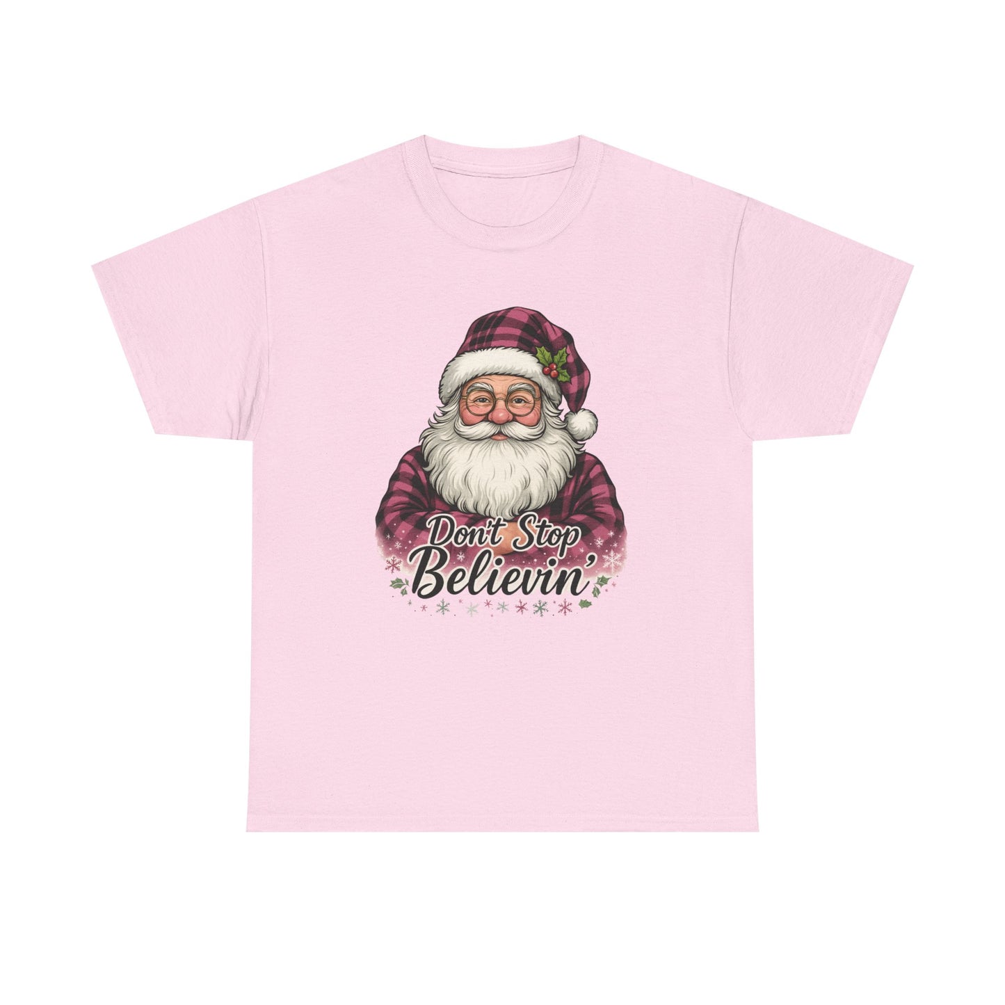 Don't Stop Believin' Santa - Holiday Tee