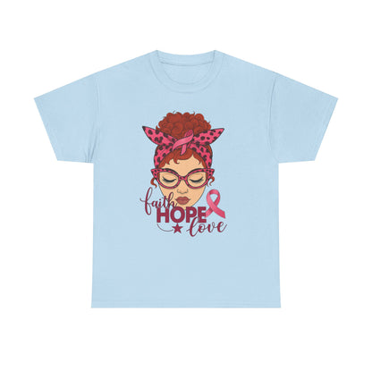 Hope, Faith & Love: Pink Ribbon Awareness Tee