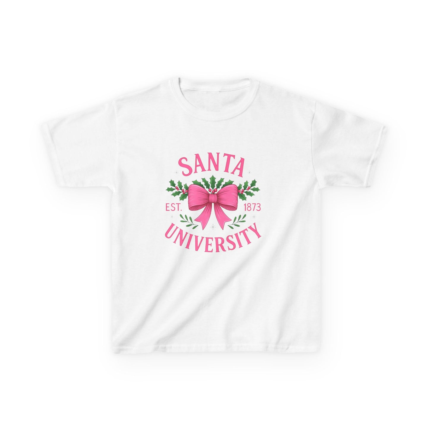 Santa University Dino Tee - Christmas Kids Shirt