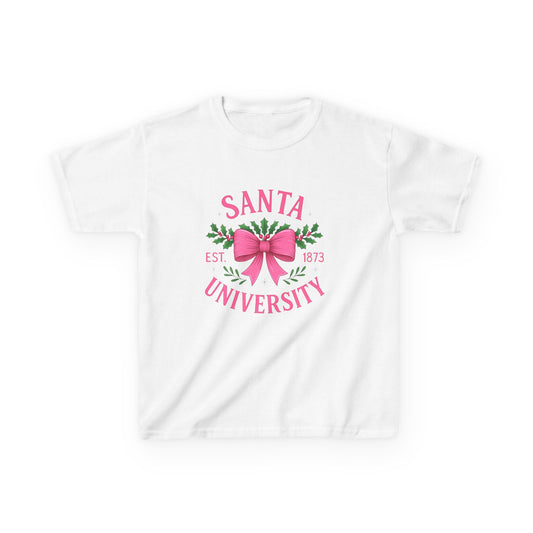 Santa University Dino Tee - Christmas Kids Shirt