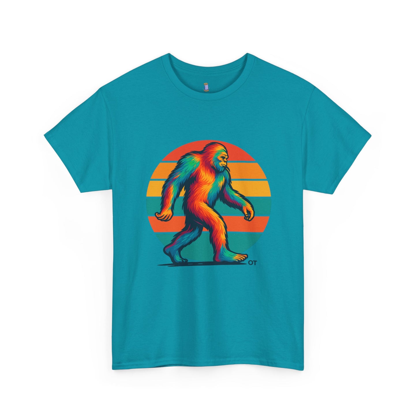 Colorful Bigfoot Unisex T-Shirt, Fun Graphic Tee for Nature Lovers, Perfect for Holidays, Festivals, Camping, Gifts