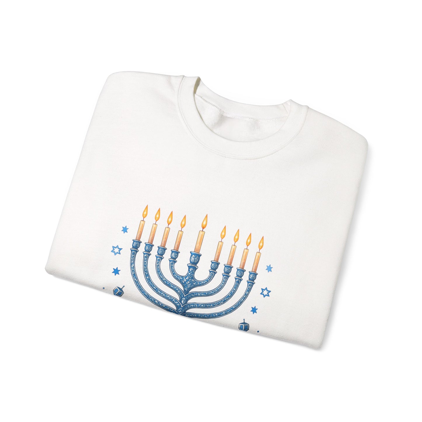 Hanukkah Menorah Sweatshirt - "Celebrate the Light" Holiday Crewneck