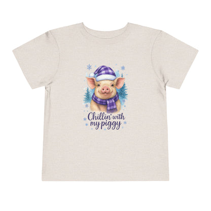 Chillin' Piggy Toddler Christmas Tee