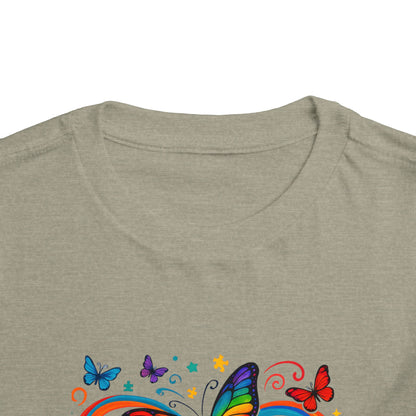 Toddler Tee - Neurodiversity is Beautiful Butterfly Rainbow Puzzle Piece Tee
