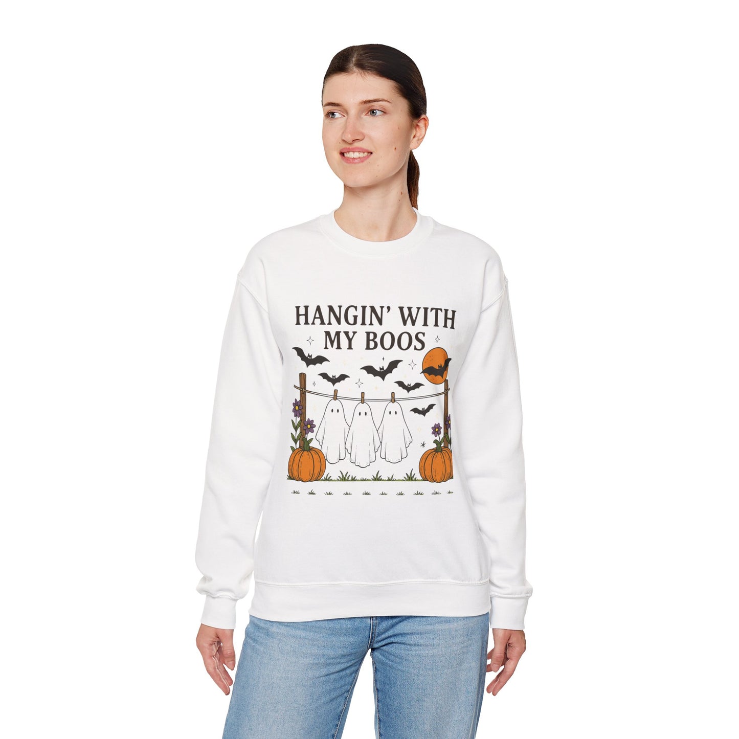 Hangin' With My Boos Halloween Crewneck Sweatshirt