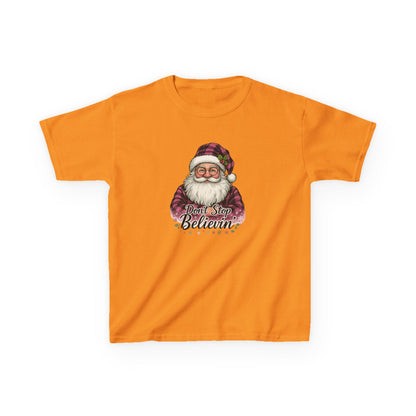 Plaid Santa 'Don't Stop Believin' Christmas Tee