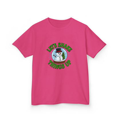 Snowman Dino Globe Kids Christmas Tee