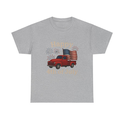 🚙 Happy 4th of July Truck Tee – Patriotic Vintage Pickup Shirt