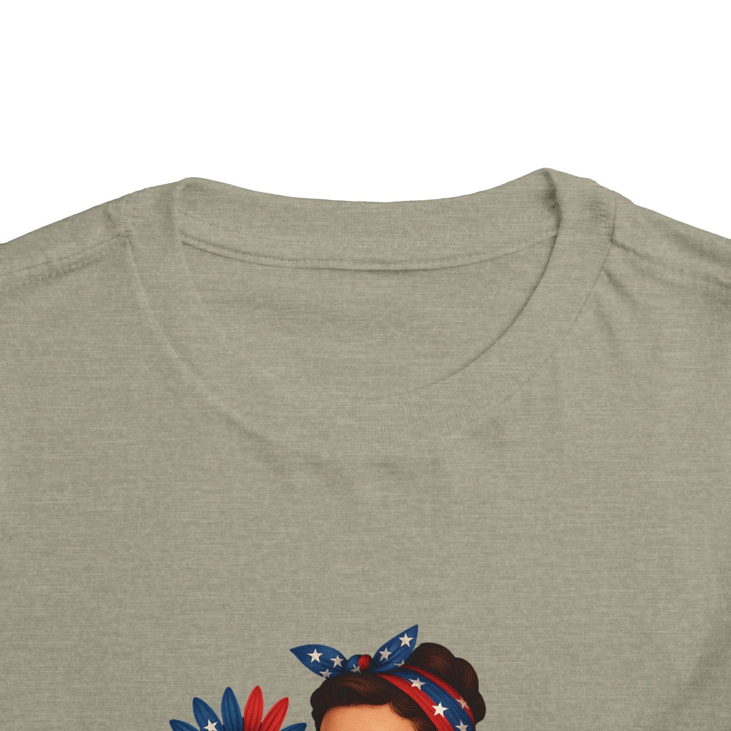 Toddler Tee All American Girl Patriotic Floral Shirt