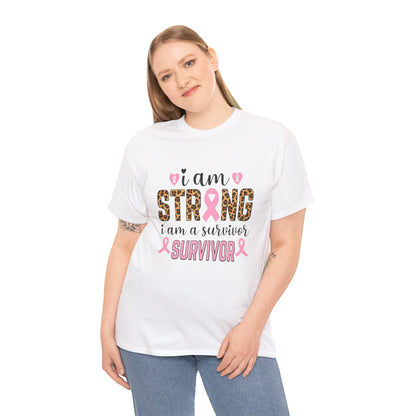 Strong Survivor Leopard Print Breast Cancer Tee