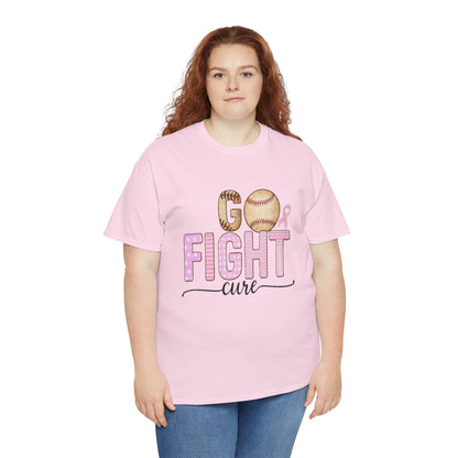 Go Fight Cure Baseball Pink Ribbon Awareness Tee