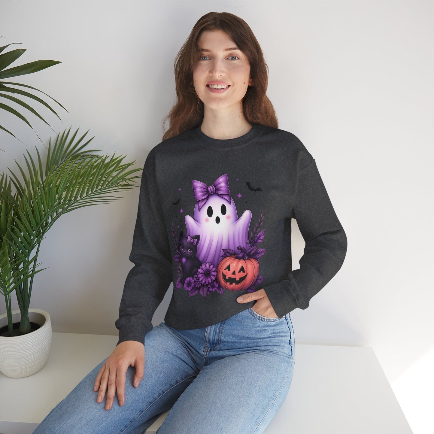 Cute Halloween Ghost Crewneck Sweatshirt