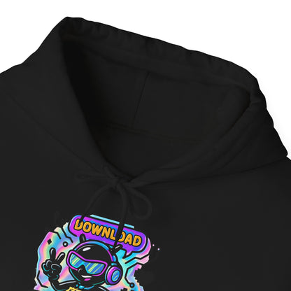 Psychedelic Alien Skate Hoodie — "Down Lord" Neon Graphic Pullover