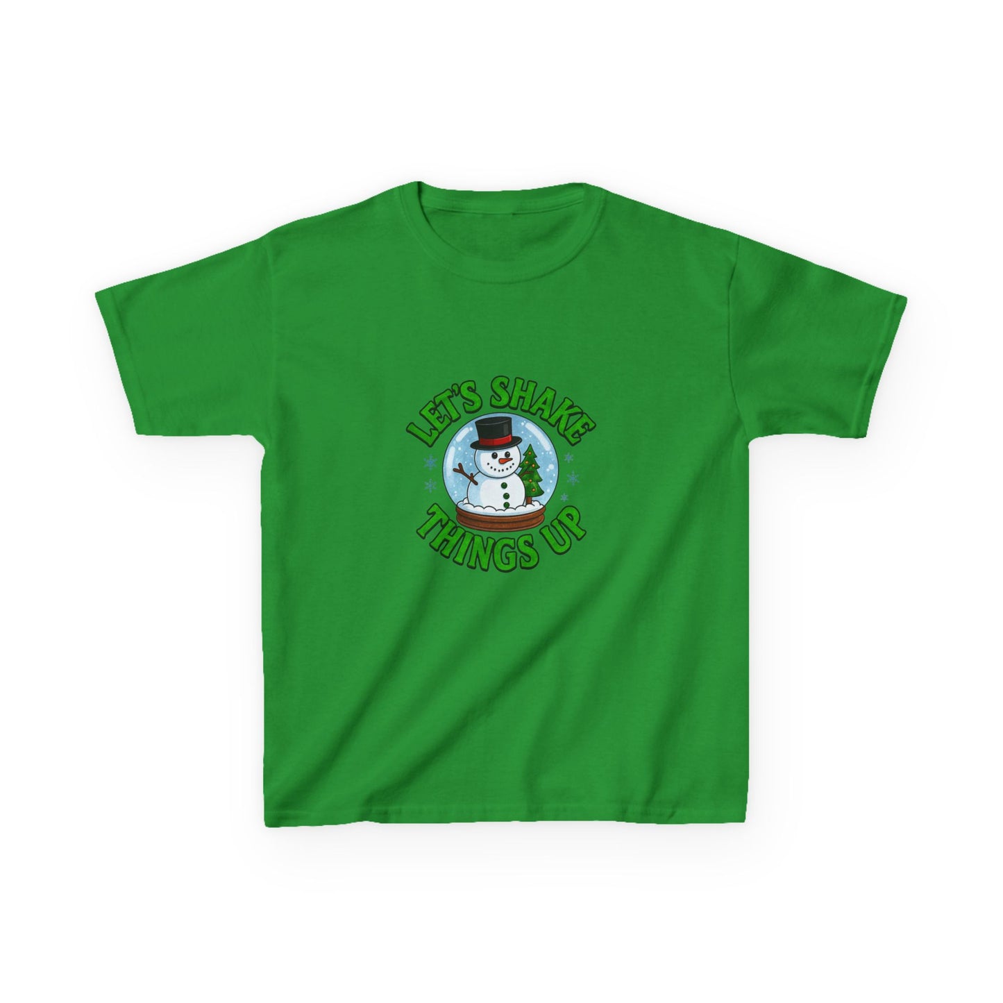 Snowman Dino Globe Kids Christmas Tee