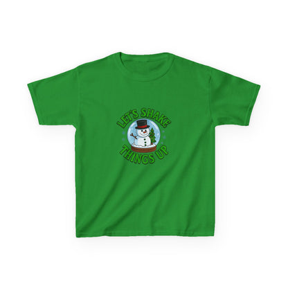 Snowman Dino Globe Kids Christmas Tee
