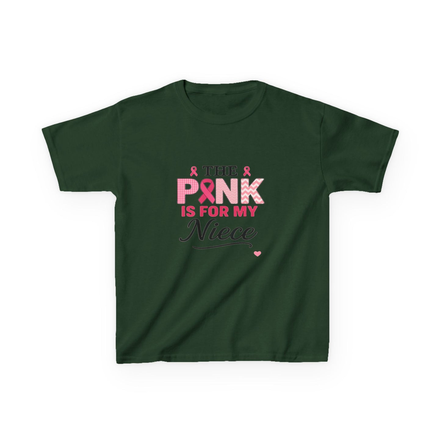 Pink Ribbon Niece Christmas Dino Tee