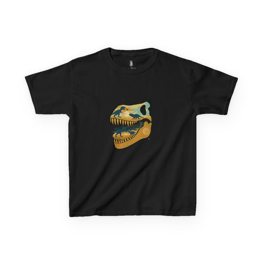 Dinosaur Skull Kids Tee, Fun T-Shirt for Boys and Girls, Playful Birthday Gift, Perfect for Dino Lovers, Paleontology Inspired Design