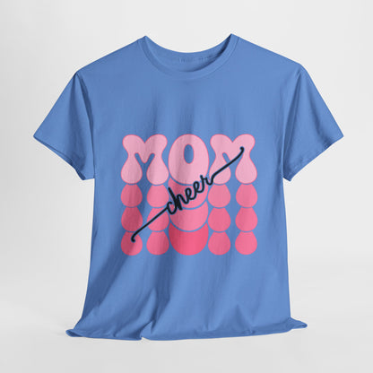 MOM Cheer – Pink Bubble Letter Spirit Tee