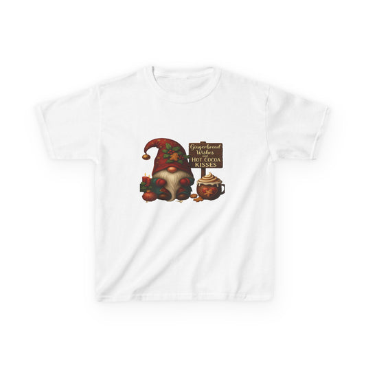 Gingerbread Gnome Dino Christmas Kids Tee