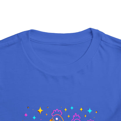 Toddler Halloween Tee - Playful Chickens & Pumpkins Design