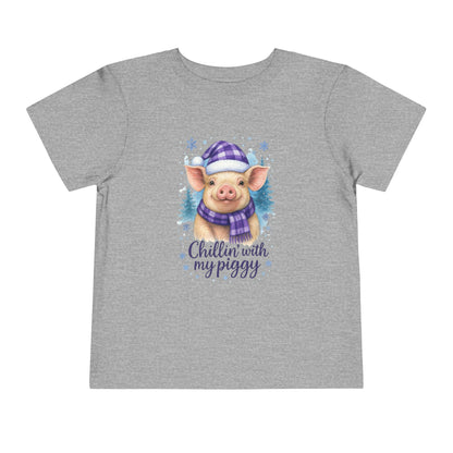 Chillin' Piggy Toddler Christmas Tee