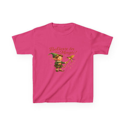 Believe in the Magic Elf & Dino Christmas Kids Tee