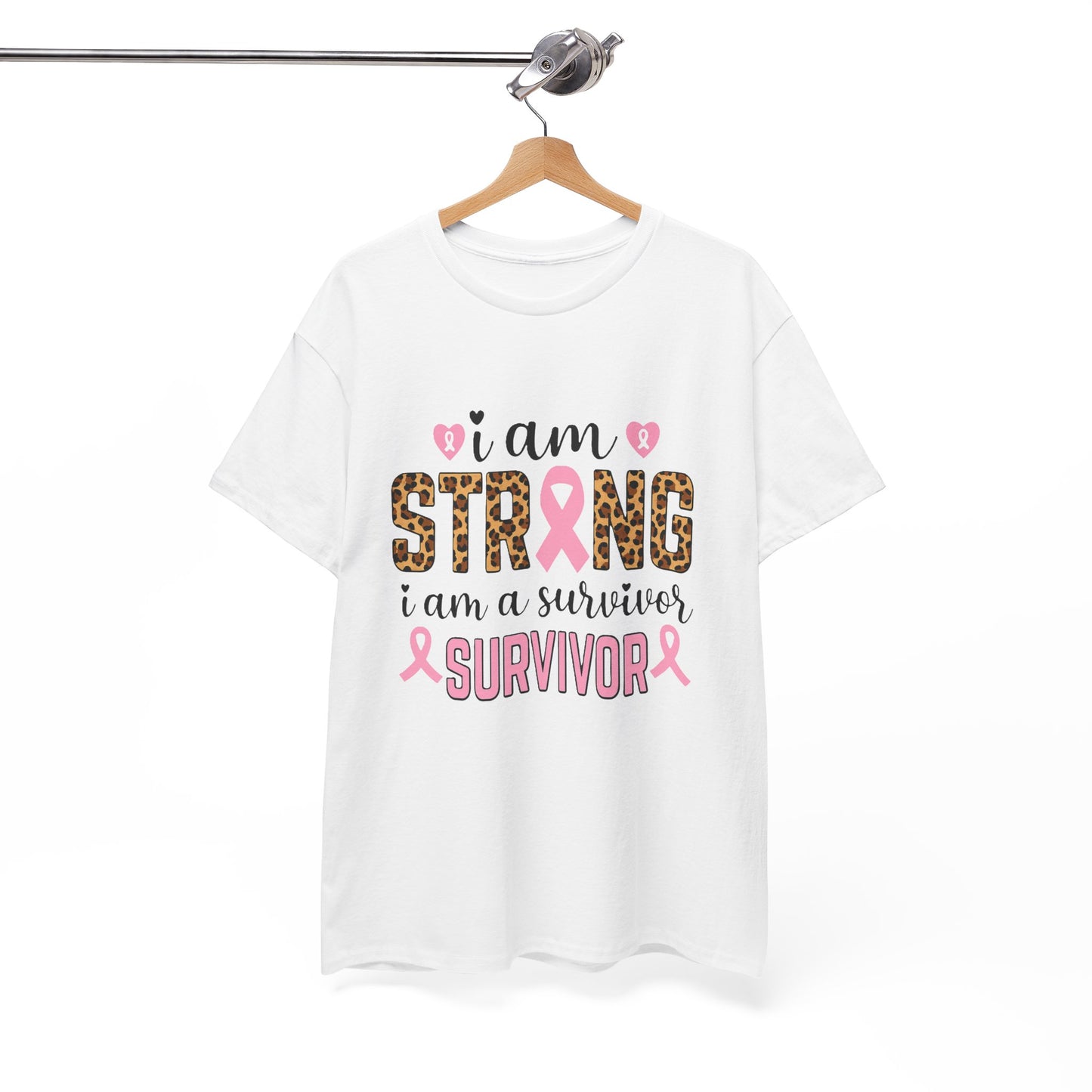 Strong Survivor Leopard Print Breast Cancer Tee