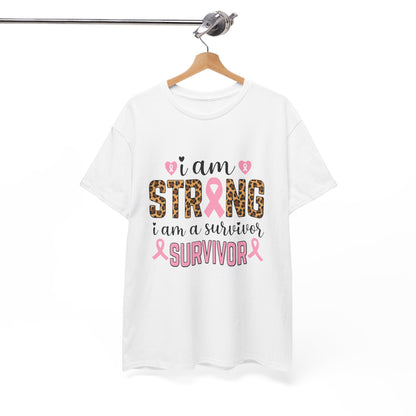 Strong Survivor Leopard Print Breast Cancer Tee