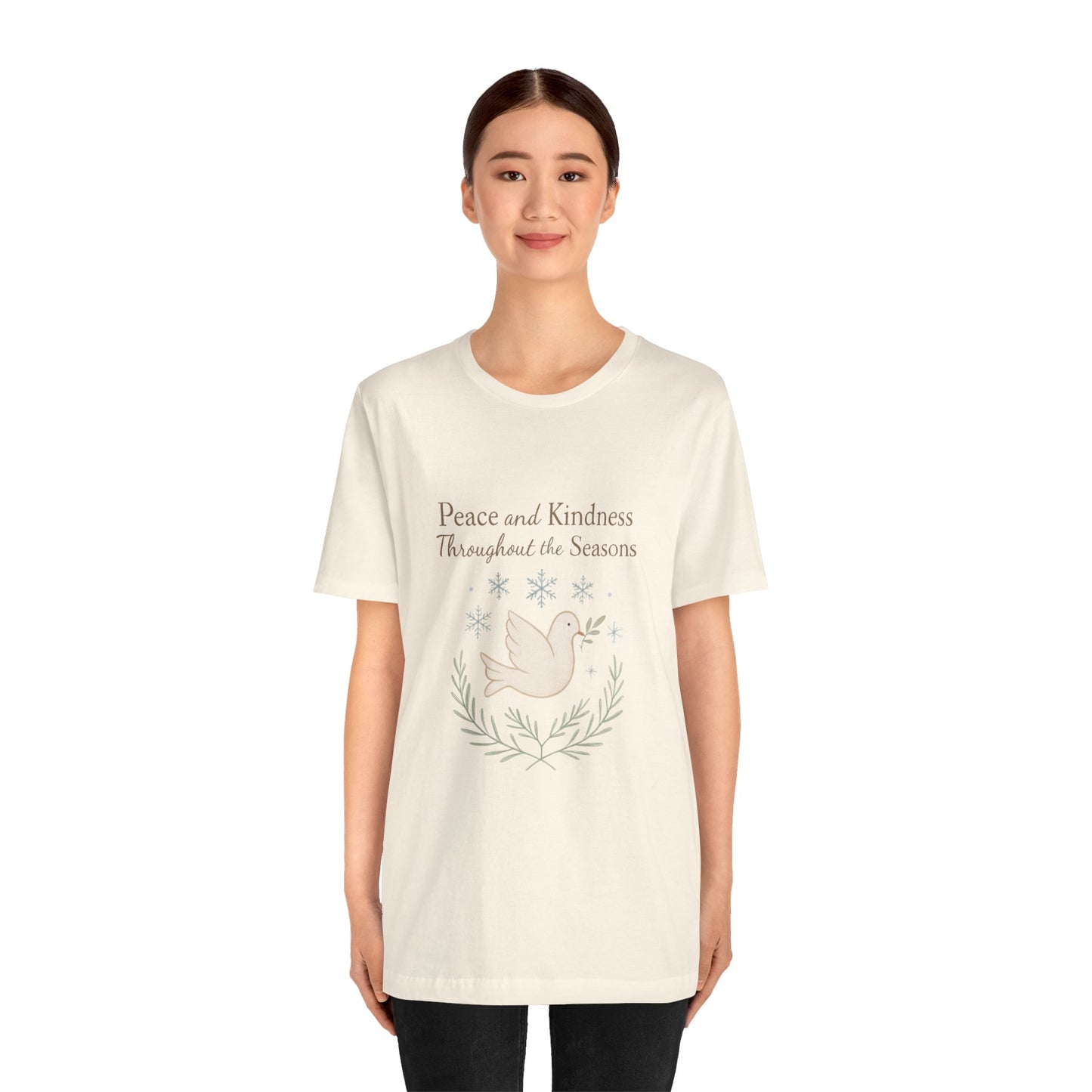 Peace and Kindness Dove Tee — 'Peace and Kindness Throughout the Seasons' Inspirational T-Shirt