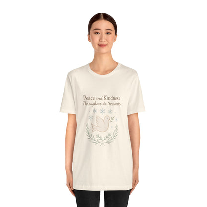 Peace and Kindness Dove Tee — 'Peace and Kindness Throughout the Seasons' Inspirational T-Shirt