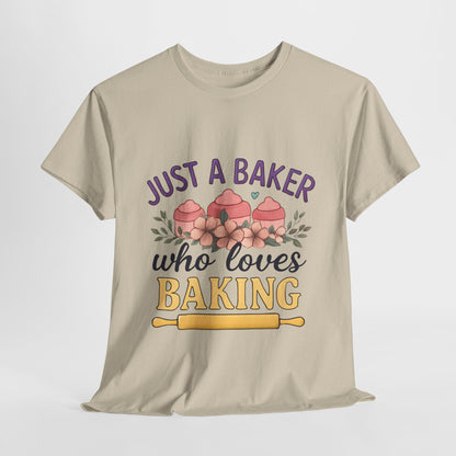 Baking Lover Tee with Cupcake and Rolling Pin Design