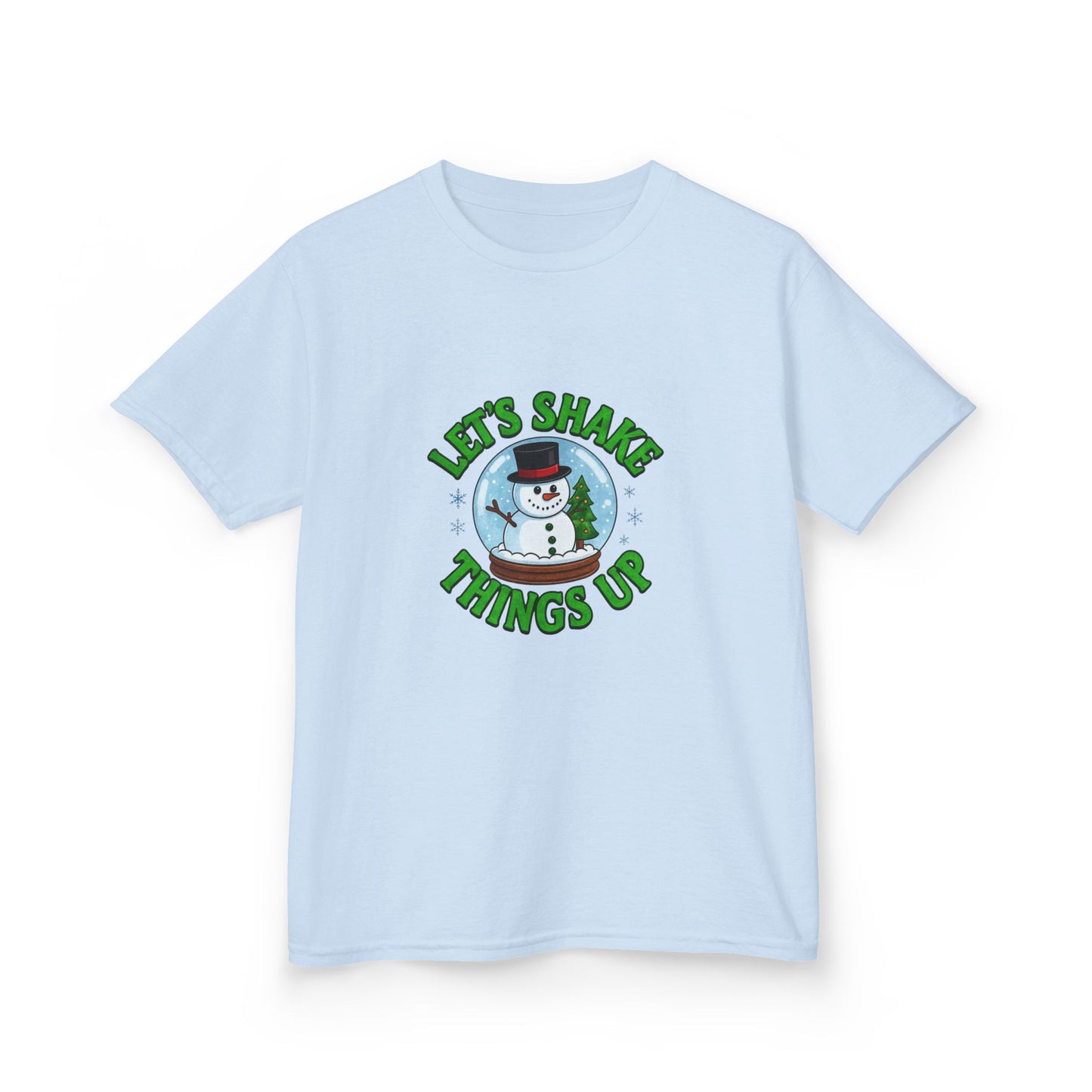 Snowman Dino Globe Kids Christmas Tee