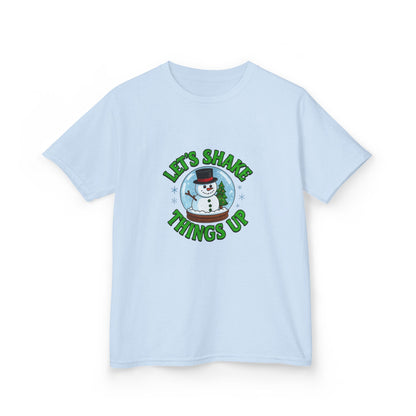 Snowman Dino Globe Kids Christmas Tee